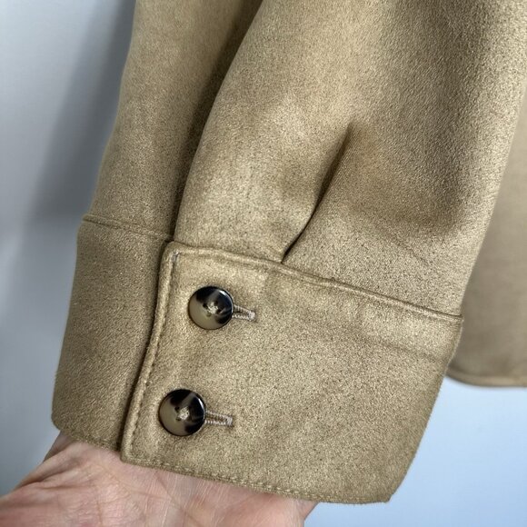 J Jill Button Up Shacket Jacket 3X Wearever Collection Faux Suede Tan - Picture 4 of 12